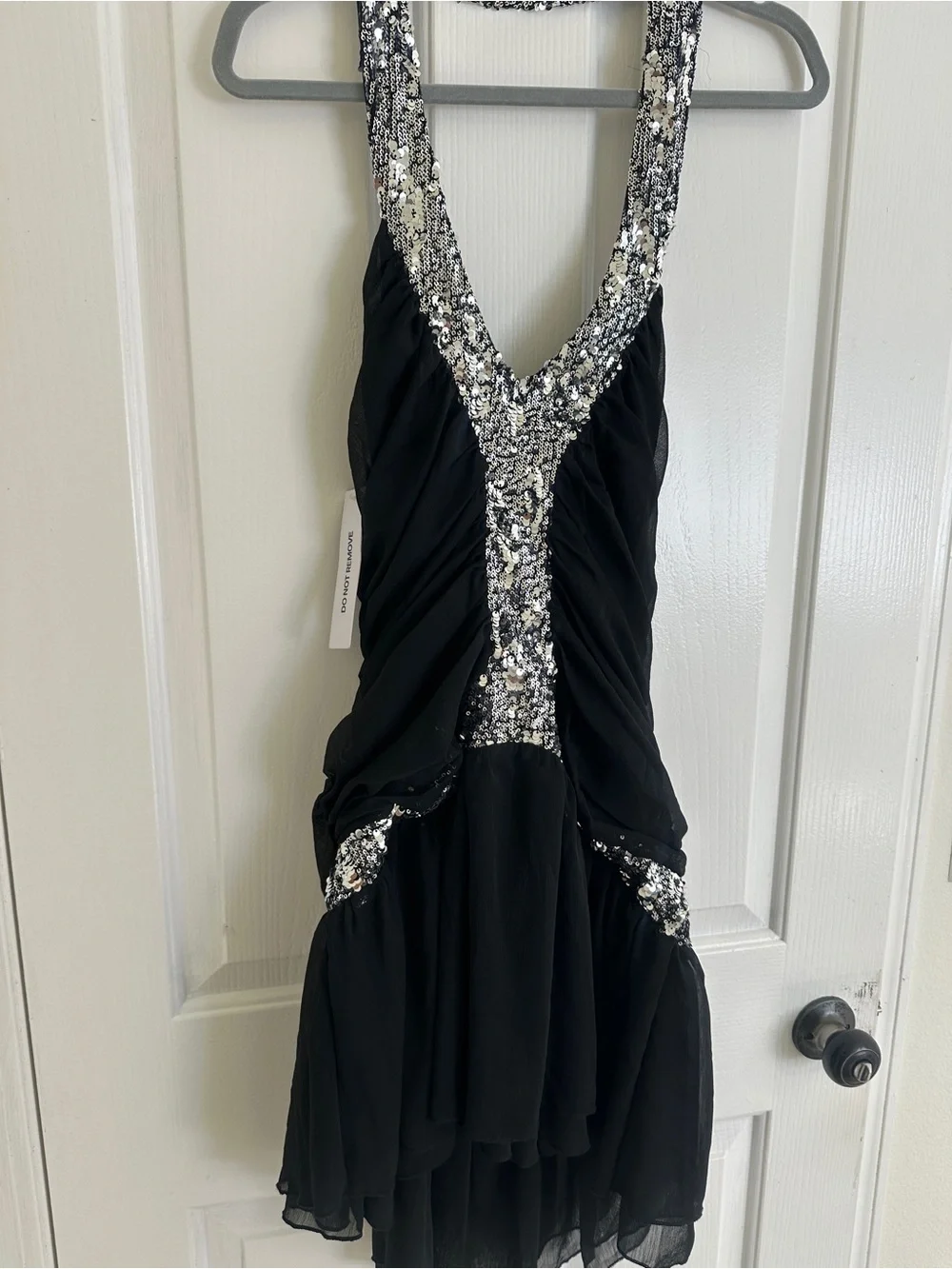 Princess Polly Black Sequin Halter Mini Dress - Picture 3 of 3